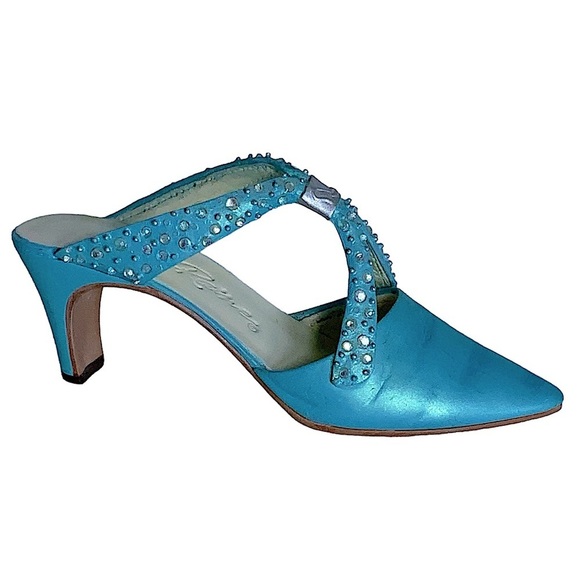 Vintage Miniature Collectible High Heel Shoe Retired LTD Edition 2000 Blue Teal - Picture 3 of 16